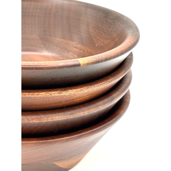 Vermillion Snack Salad Bowls Real‎ Walnut Wood Turned 5.75" Made in the USA MO - Picture 10 of 12